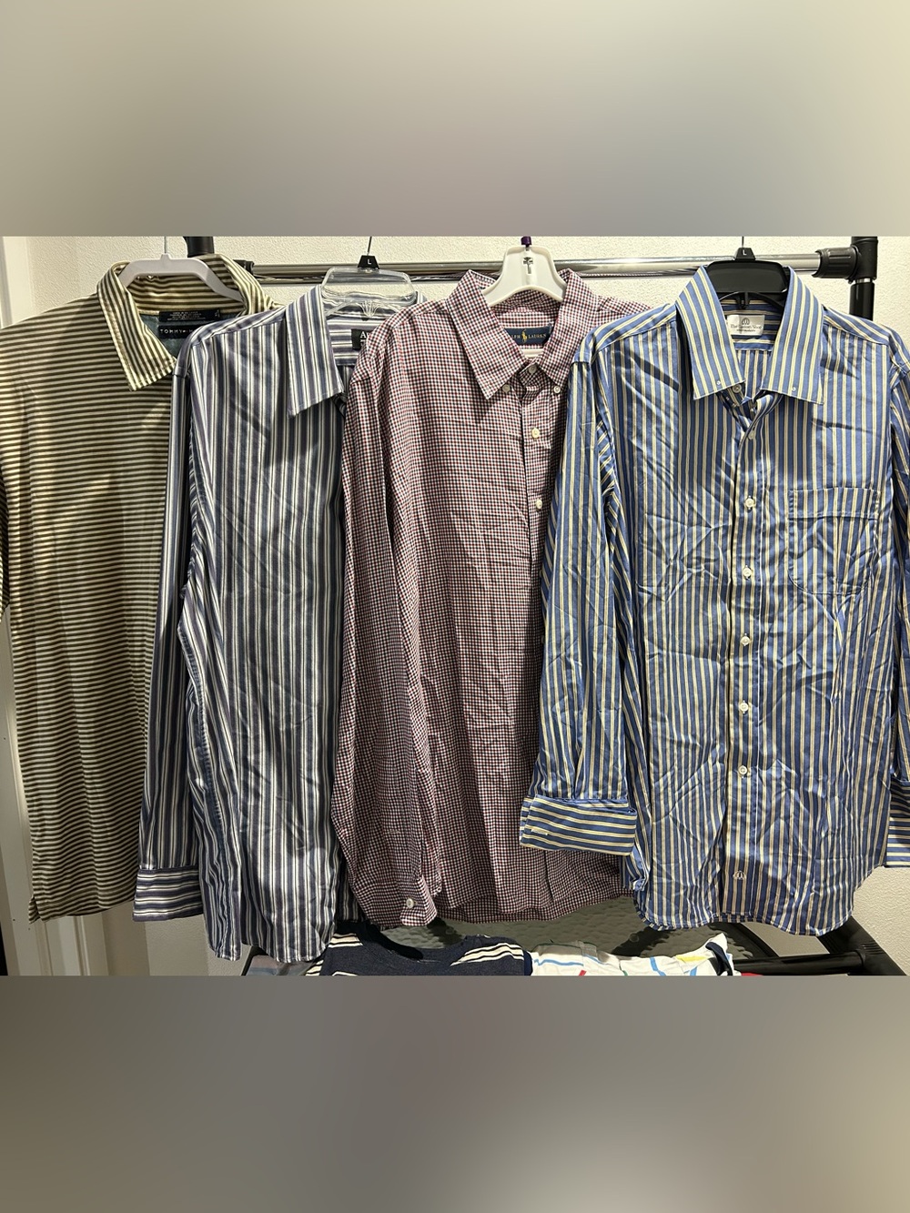 Ralph Lauren Men's Multi-Striped and Check Button-Down Shirts - Blue, Brown, Red